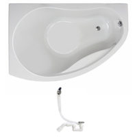 VIEGA XWA3051000+311537 PROMISE ванна 150*100см асимметричная, левая, белая, с ножками SN7 + Viega Simplex сифон для ванны