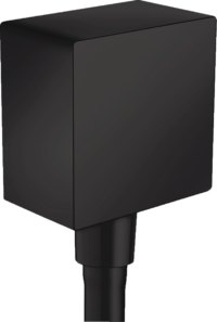 Hansgrohe 26455670 FIXFIT шланговое подсоединение Square с клапаном обратного тока, цвет покрытия чёрный матовый