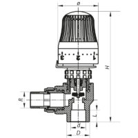 Кран термостатический с термоголовкой угловой 25×3/4 PPR KOER K0154.PRO (KP0196)
