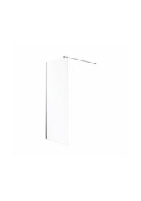 GEO душевая стенка 90см, боковая, тип walk-in, прозрачное стекло, серебристый блеск, с покрытием Reflex