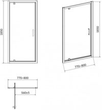 Душевая дверь Cersanit Pivot Basic 80×185 см (S158-001)