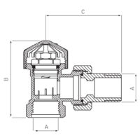 Клапан термостатический угловой 3/4″ Ferro (ZT6Y)