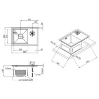 Кухонная мойка с крышкой и омывателем Qtap DC5638 Satin 3.0/1.2 мм (QTDC56383012)