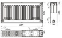 Радиатор стальной панельный KALITE 22 бок 600×800