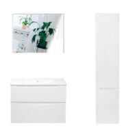 Комплект мебели для ванной Qtap Scorpio тумба с раковиной + зеркальный шкаф + пенал QT044SK42991