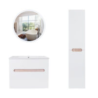 Комплект мебели для ванной Qtap Virgo тумба с раковиной + зеркало + пенал QT044VI42995