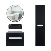 Комплект мебели для ванной Qtap тумба + раковина + зеркало + пенал QT044VI43002