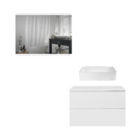 Комплект мебели для ванной Qtap Tern тумба + раковина + зеркало QT044VI43006