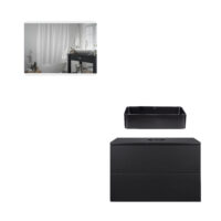Комплект мебели для ванной Qtap Tern тумба + раковина + зеркало QT044VI43009