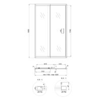 Душевая дверь в нишу Qtap Taurus CRM2011-12.C6 110-120×185 см, стекло Clear 6 мм, покрытие CalcLess