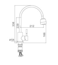 F44899-1 (H899) Смеситель для кухни НЕРЖ. гусак с рефлектором гайка (диам)35 FRAP 1/10