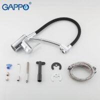 G4398-11 Смеситель для кухни с подключением фильтра черный/хром шпилька (диам)35 Gappo 1/8