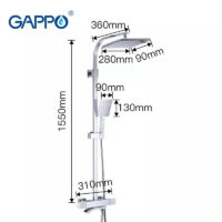 G2407-50 Душевая панель с термостатом белый/хром Gappo 1/3