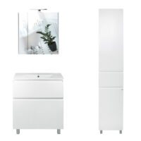 Комплект мебели для ванной Qtap Albatross тумба с раковиной + зеркальный шкаф + пенал QT044AL42953 SD00049067