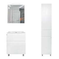 Комплект мебели для ванной Qtap Albatross тумба с раковиной + зеркальный шкаф + пенал QT044AL42952