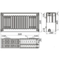 Радиатор стальной панельный KALITE 33 бок 500×500