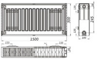Радиатор стальной панельный KALITE 22 бок 300х1500